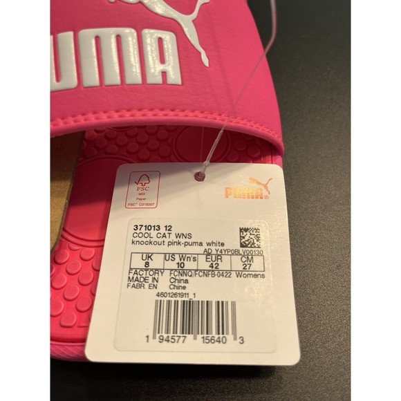 NWT - PUMA Slides Flip Flop Cool Cat Pink Sport Sandals Women’s 10 - Picture 4 of 4